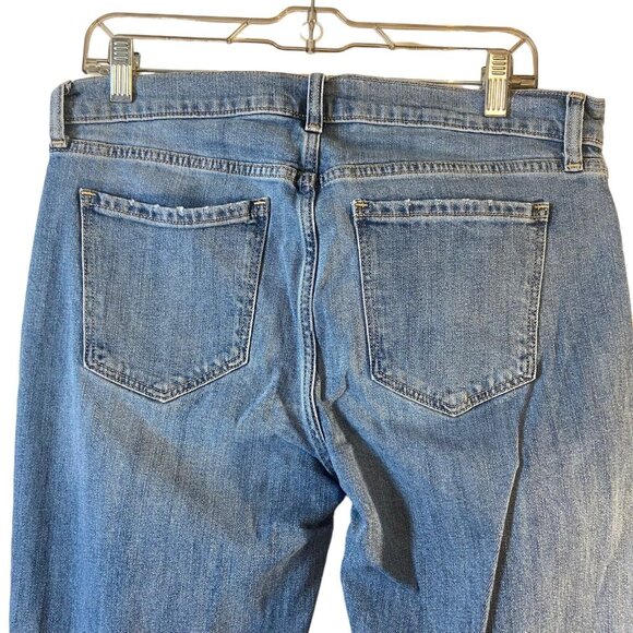 Old Navy Boyfriend Women Blue Distressed Ripped Jeans Standards Mid Rise Size 8 - Picture 13 of 13